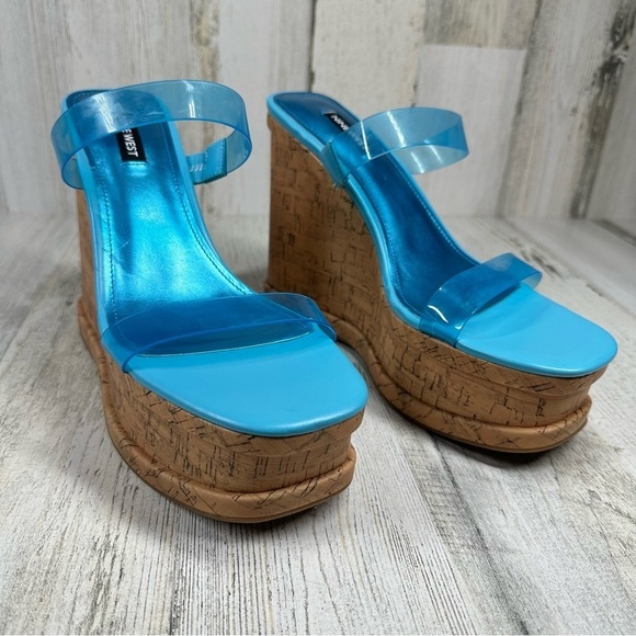 New NINE WEST Women's Rapps3 Ultra High Wedge Sandal #804 - Picture 4 of 11